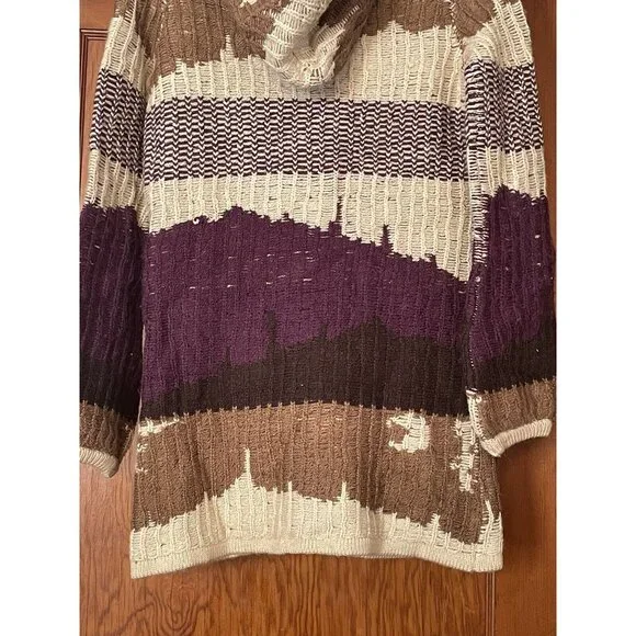 Vero Moda Knit Hooded Button Down Sweater Hoodie Brown Size Small NEW Boho - Picture 15 of 16